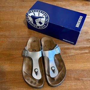Birkenstock Gizeh Sandals Silver Metallic